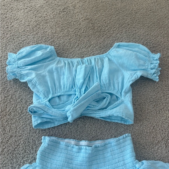 Light Blue Ruffle Skirt Set - Women's Two-Piece - Picture 2 of 4